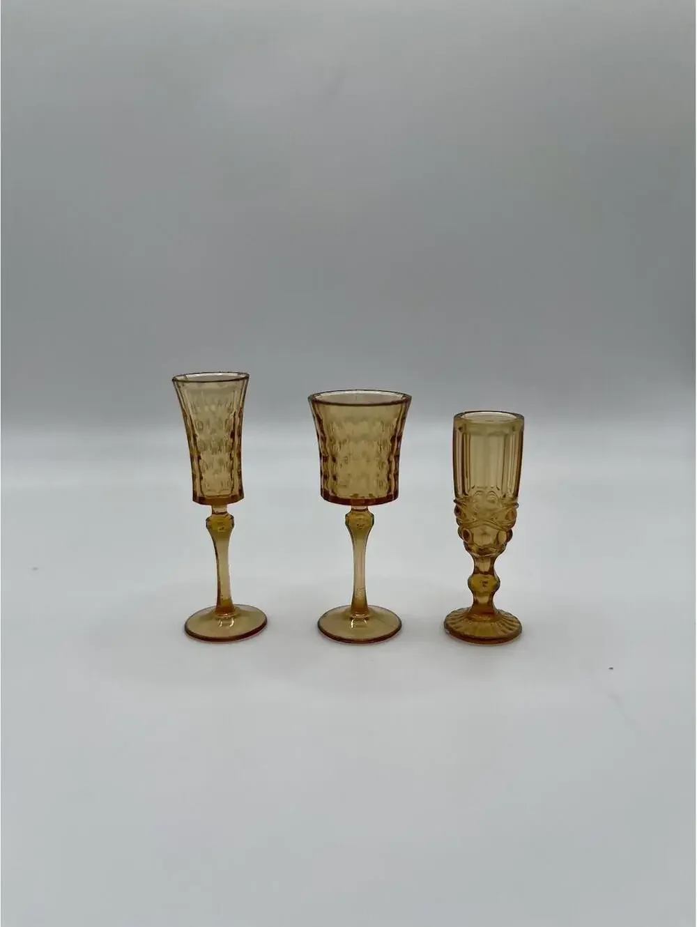 1/6 Scale Miniatures- Set of 7 - Kitchen Barware Glass Style, Decanter, Brown